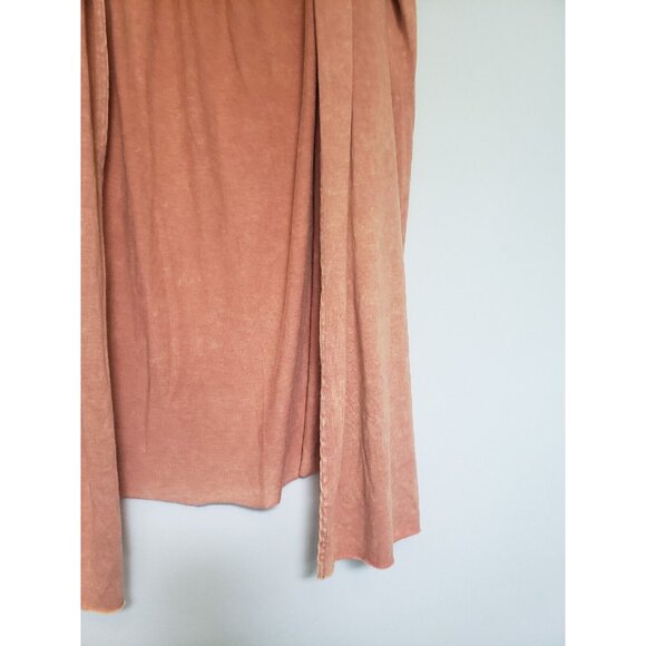 Kori America Womens Sz M Kimono Duster Orange Short Sleeve Open Front Lace Back - Picture 3 of 6